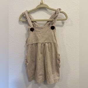 Milkbarn Cream Kids Overalls with Button Accents